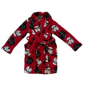 Star Wars Kids Fleece Robe with Belt, Darth Vader, Stormtroopers, Red, Black, 6
